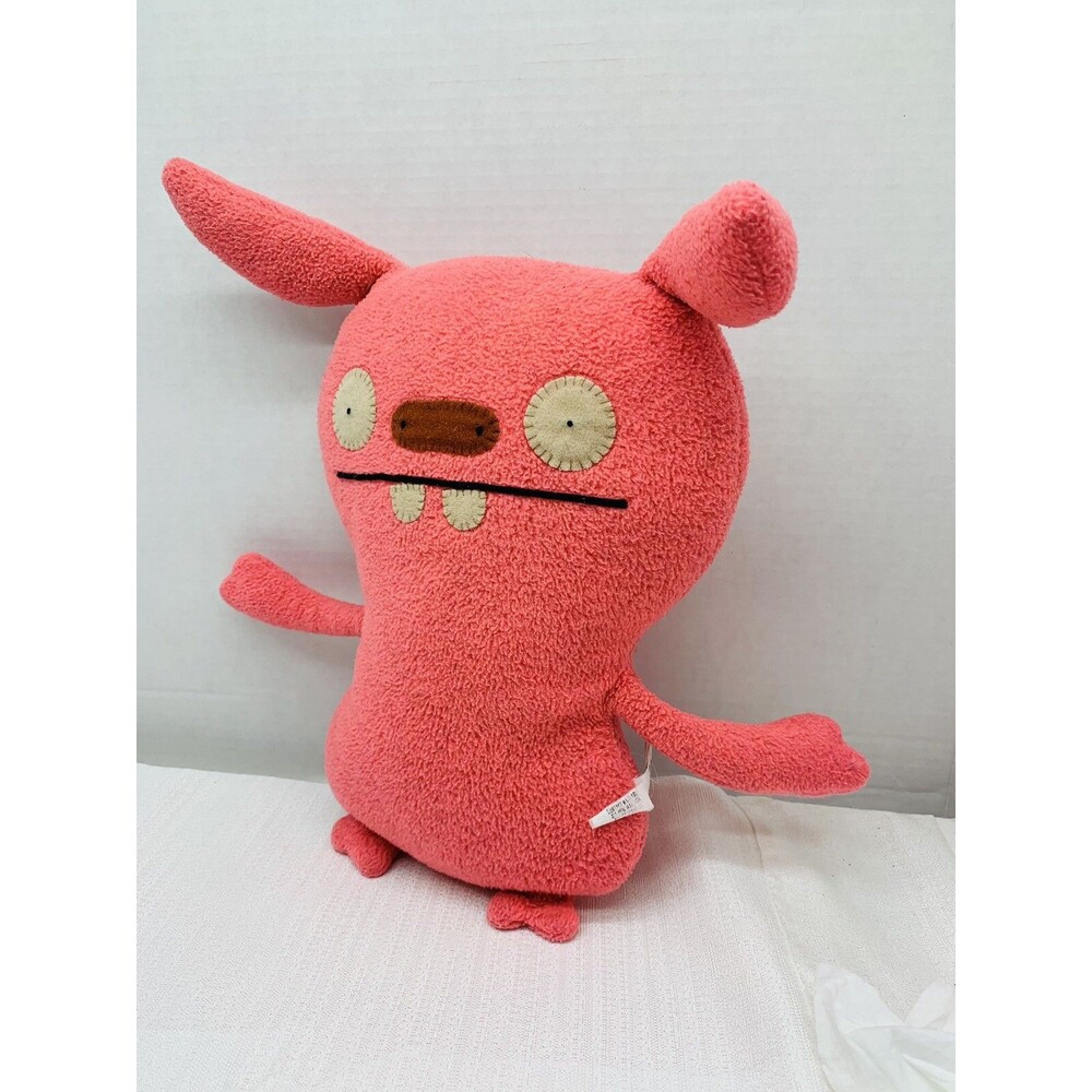 UglyDoll Pink Coral Puglee Plush 2007 Soft Stuffed Animal Felt Eyes Nose 12" - Picture 2 of 9